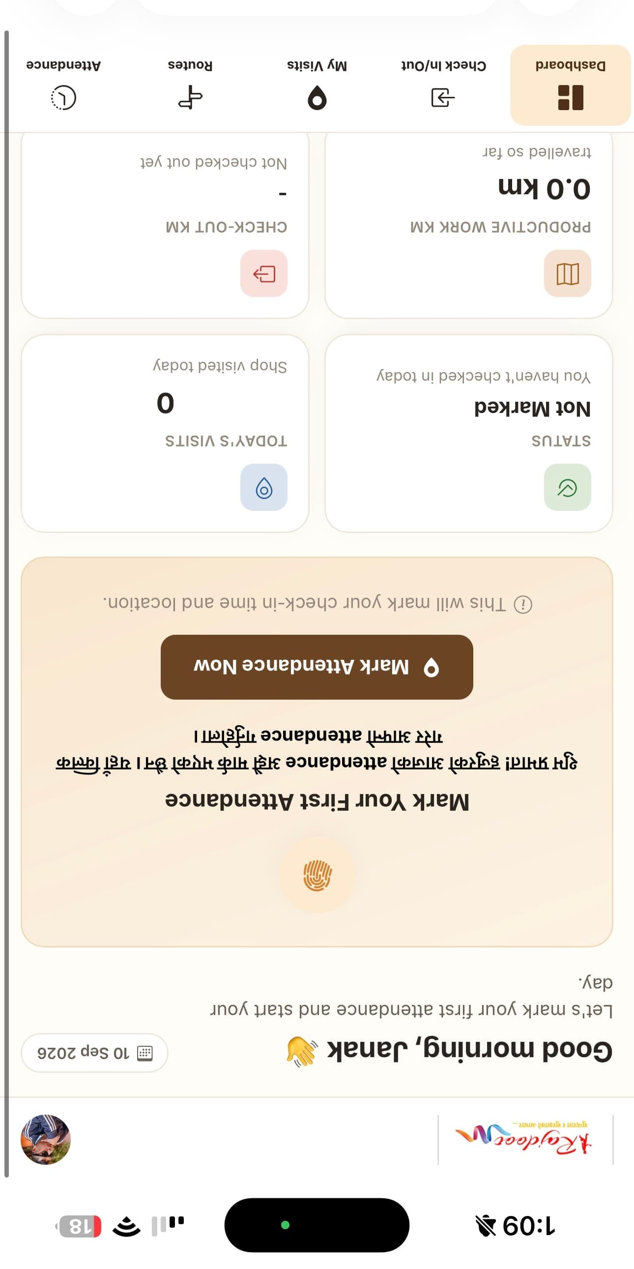 Field app — mark attendance