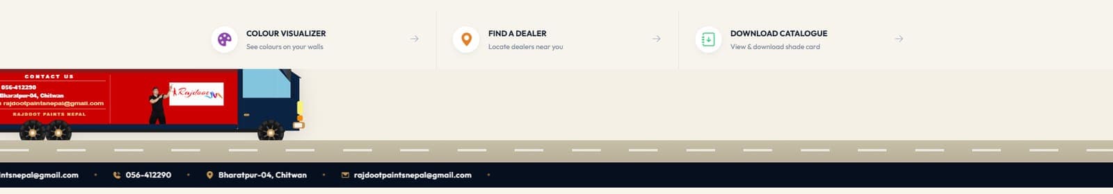 Animated delivery-truck footer