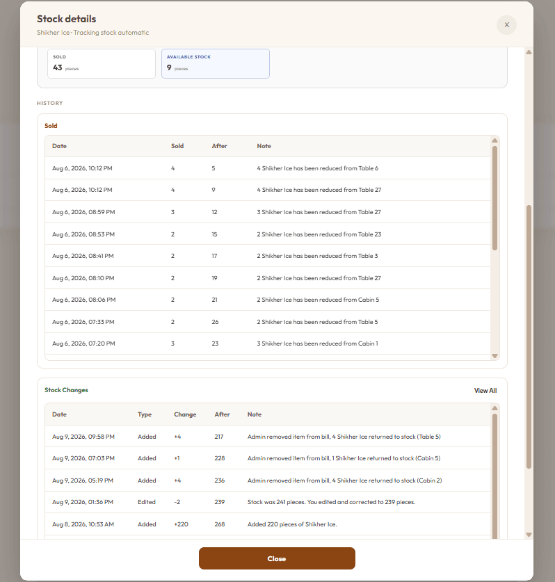 Auto-generated supplier statement